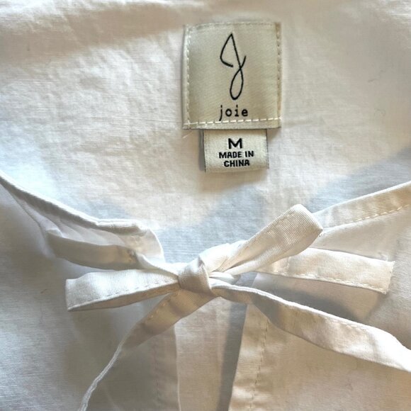 Joie White Cotton Mini Dress with Tie Detail | Size Medium - Picture 5 of 8